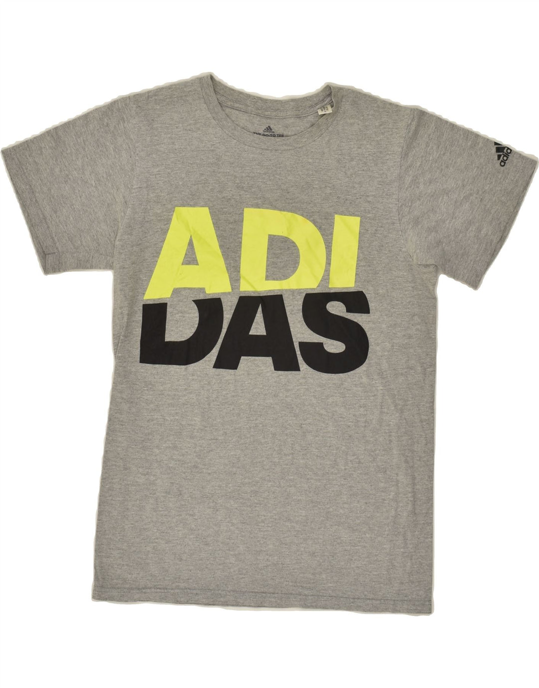 ADIDAS Mens Graphic T-Shirt Top Small Grey Cotton Vintage Adidas and Second-Hand Adidas from Messina Hembry 