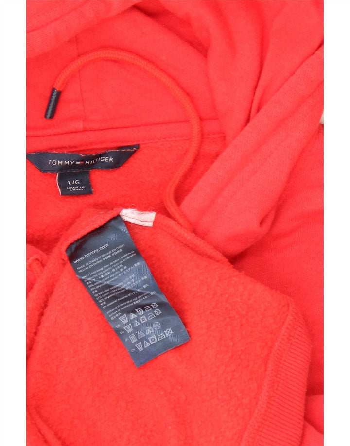 TOMMY HILFIGER Womens Zip Hoodie Sweater Large Red Cotton Vintage Tommy Hilfiger and Second-Hand Tommy Hilfiger from Messina Hembry 