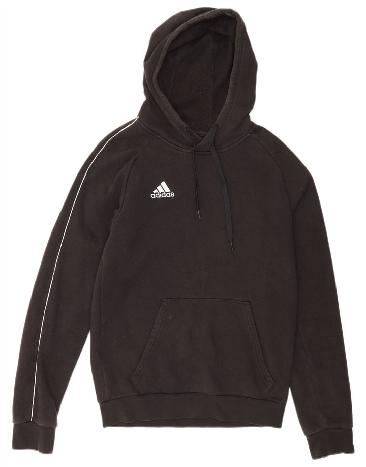 Adidas Męska bluza z kapturem, mała, czarna, bawełniana