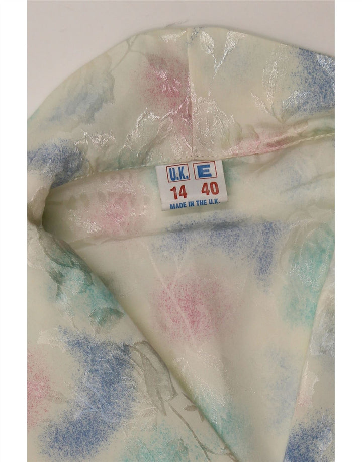 Vintage damski sweter rozpinany UK 14 średni wielobarwny krawat barwnik