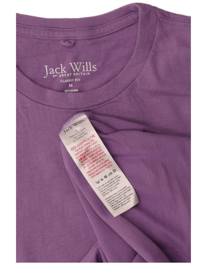 Męska koszulka JACK WILLS o klasycznym kroju, średnia fioletowa bawełna