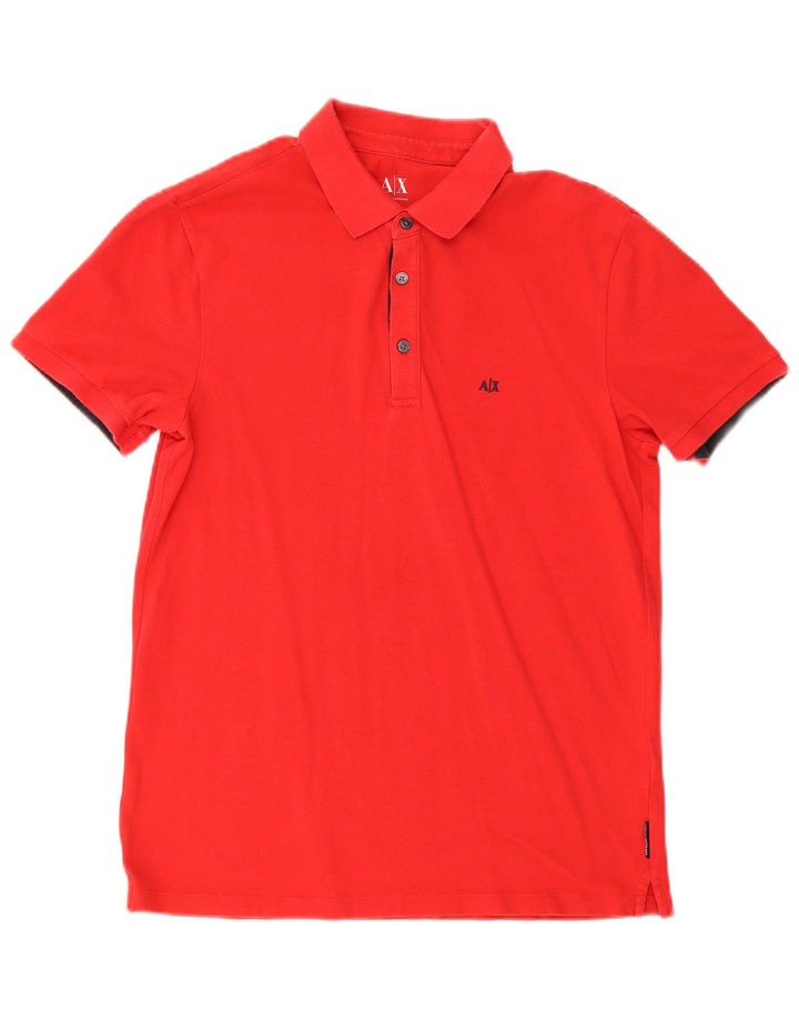 Męska koszulka polo Armani Exchange, średnia czerwona, bawełniana