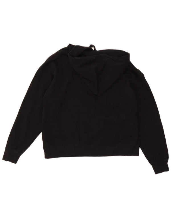 CALVIN KLEIN JEANS Damski sweter z kapturem z grafiką UK 14, średni czarny, bawełniany