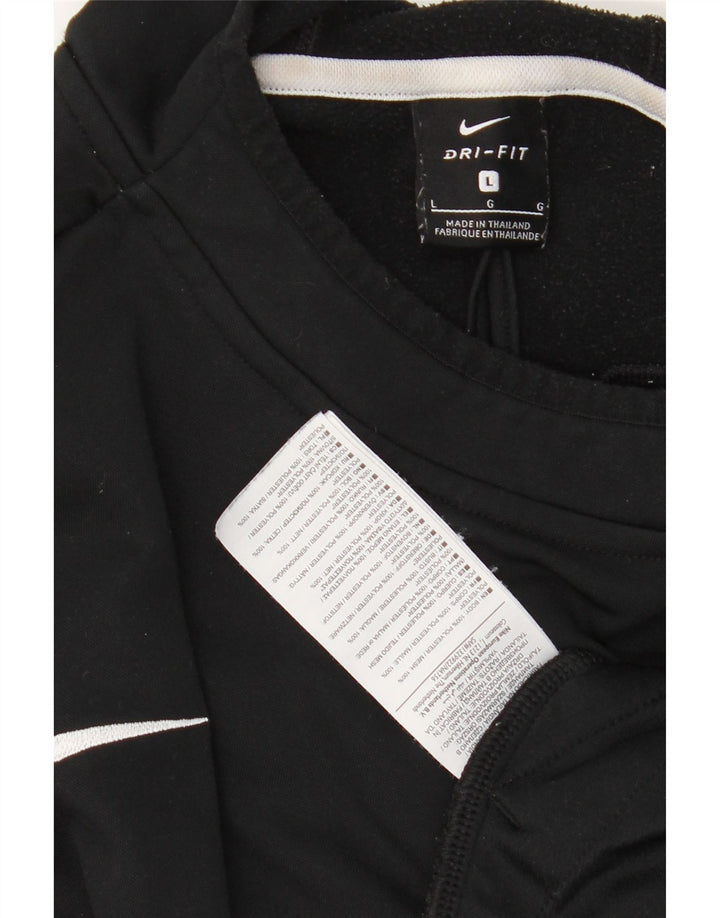 Męski sweter z kapturem NIKE Dri Fit, duży, czarny poliester z blokami kolorów