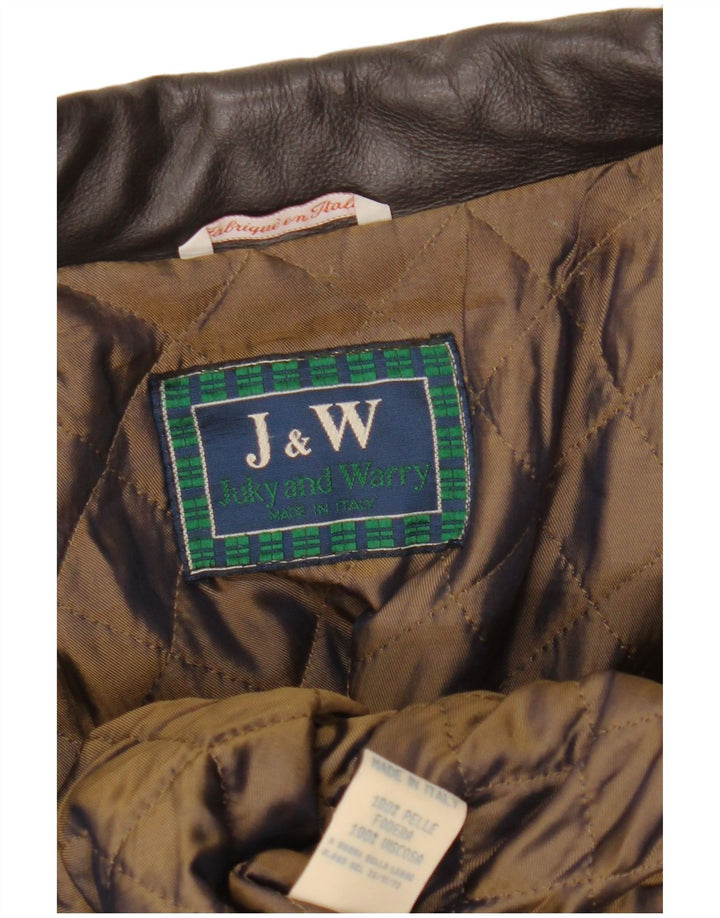 Kurtka skórzana damska vintage UK 18 XL, brązowa skóra