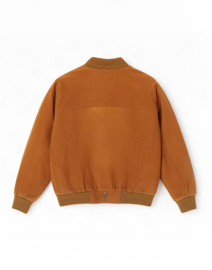 Vintage męska zamszowa kurtka bomber IT 48 średnio brązowa skóra