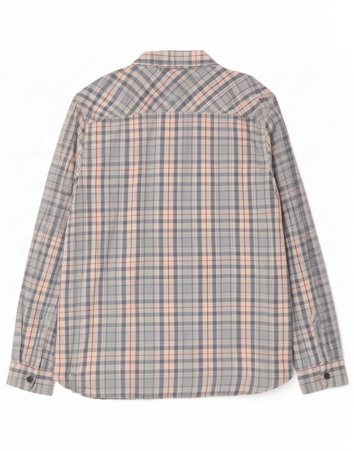 Koszula flanelowa męska Weird Fish 2XL, niebieska, bawełniana w kratę