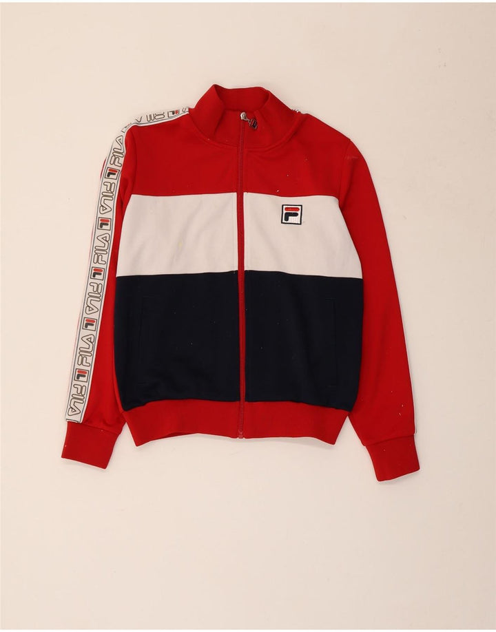 Damska kurtka dresowa FILA z grafiką UK 14 w kolorze średnio czerwonym