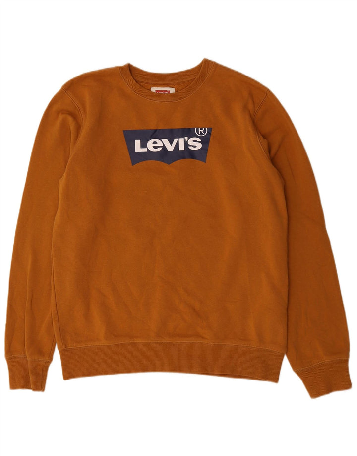 Bluza chłopięca Levi's z grafiką, 15-16 lat, brązowa bawełna