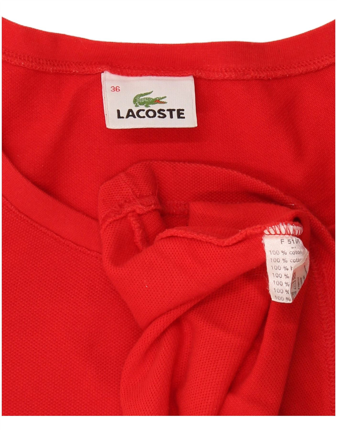 T-shirt damski LACOSTE, rozmiar 36, mały, czerwony, bawełniany