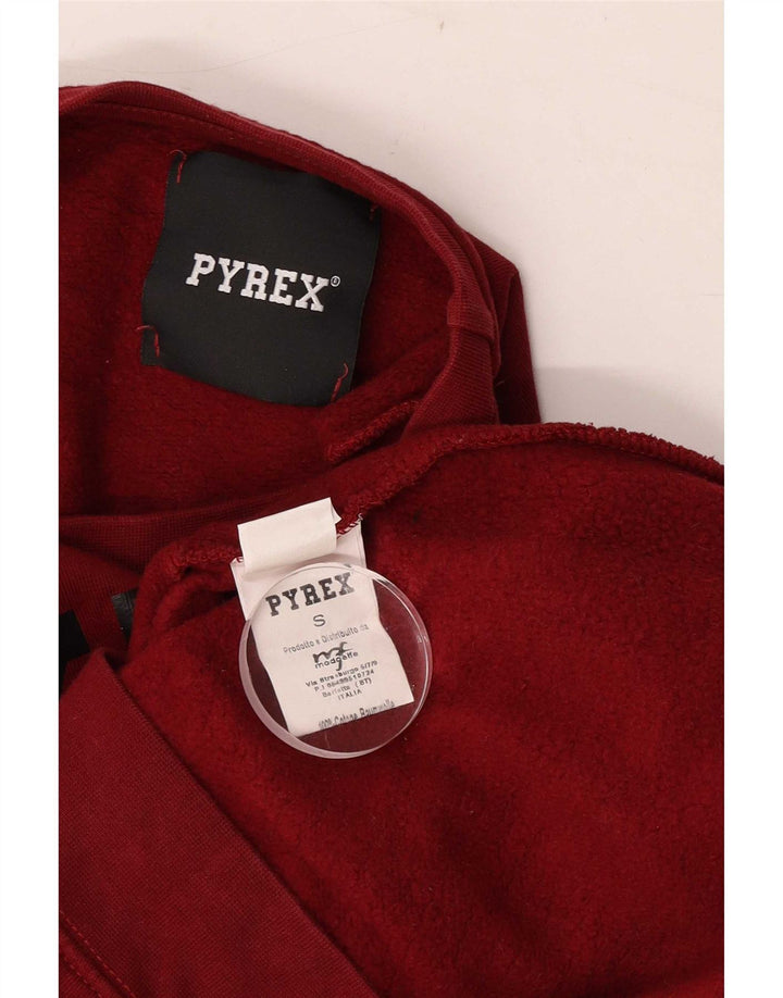 Męska bluza z grafiką Pyrex, mała, bordowa bawełna