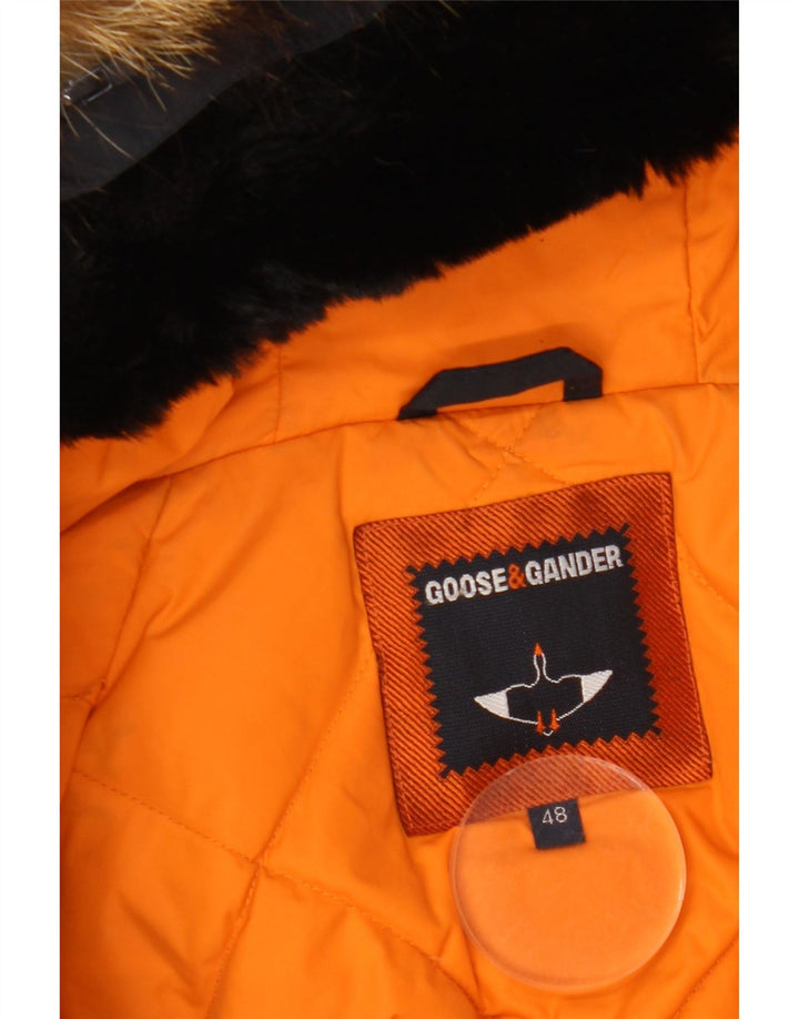 Męska wyściełana kurtka bomber z kapturem i kapturem Goose & Gander IT 48 Średni czarny nylon