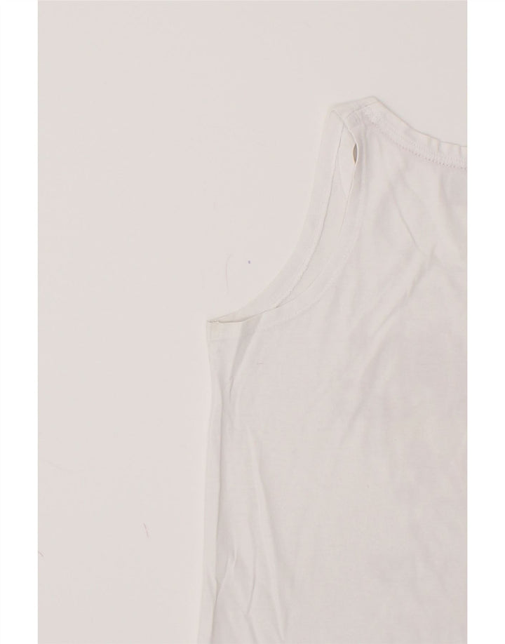 KAPPA Girls Graphic Vest Top 11-12 Years White Vintage Kappa and Second-Hand Kappa from Messina Hembry 