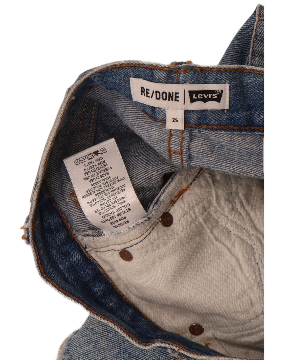 Damskie spodenki jeansowe Levi's W25 XS, niebieska bawełna