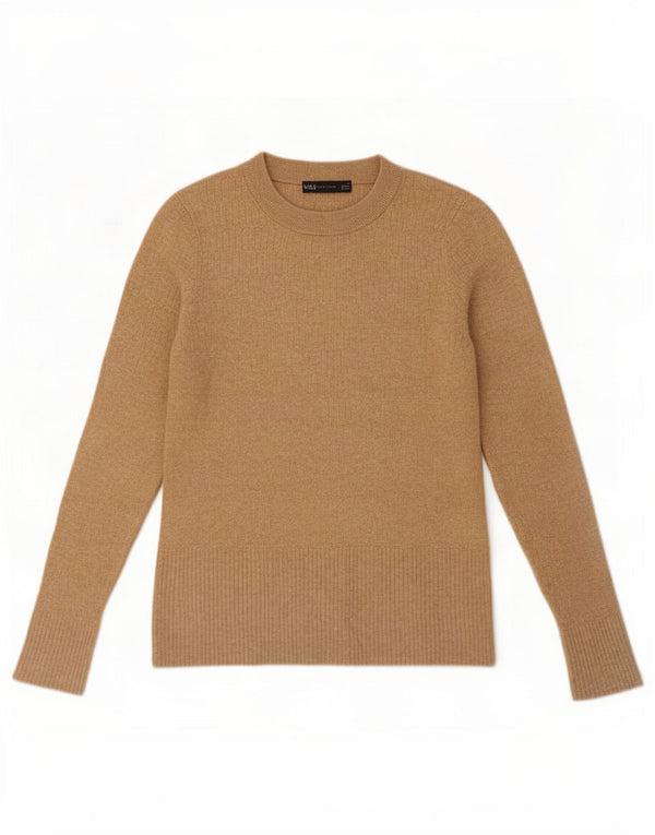 Sweter damski Marks & Spencer z okrągłym dekoltem, UK 12, średni beż, wiskoza