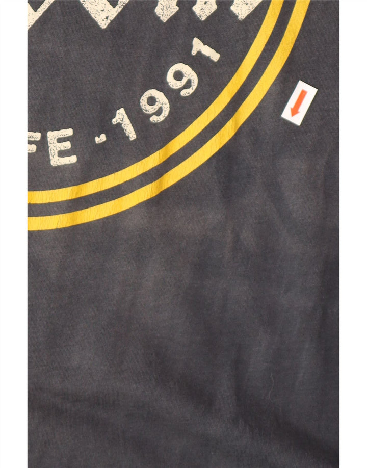 Męski T-shirt z grafiką Volcom o nowoczesnym kroju, mały, granatowy, bawełniany