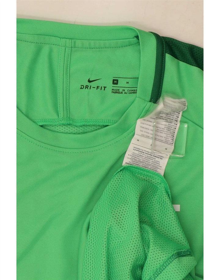 Męska koszulka z grafiką Nike Dri Fit, poliestrowa koszulka w kolorze średniej zieleni