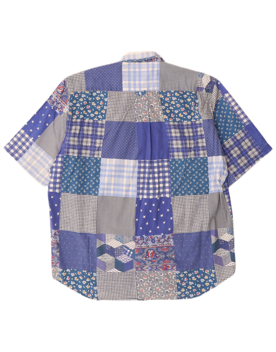 Męska koszula z krótkim rękawem Sergio Tacchini, duży niebieski patchwork