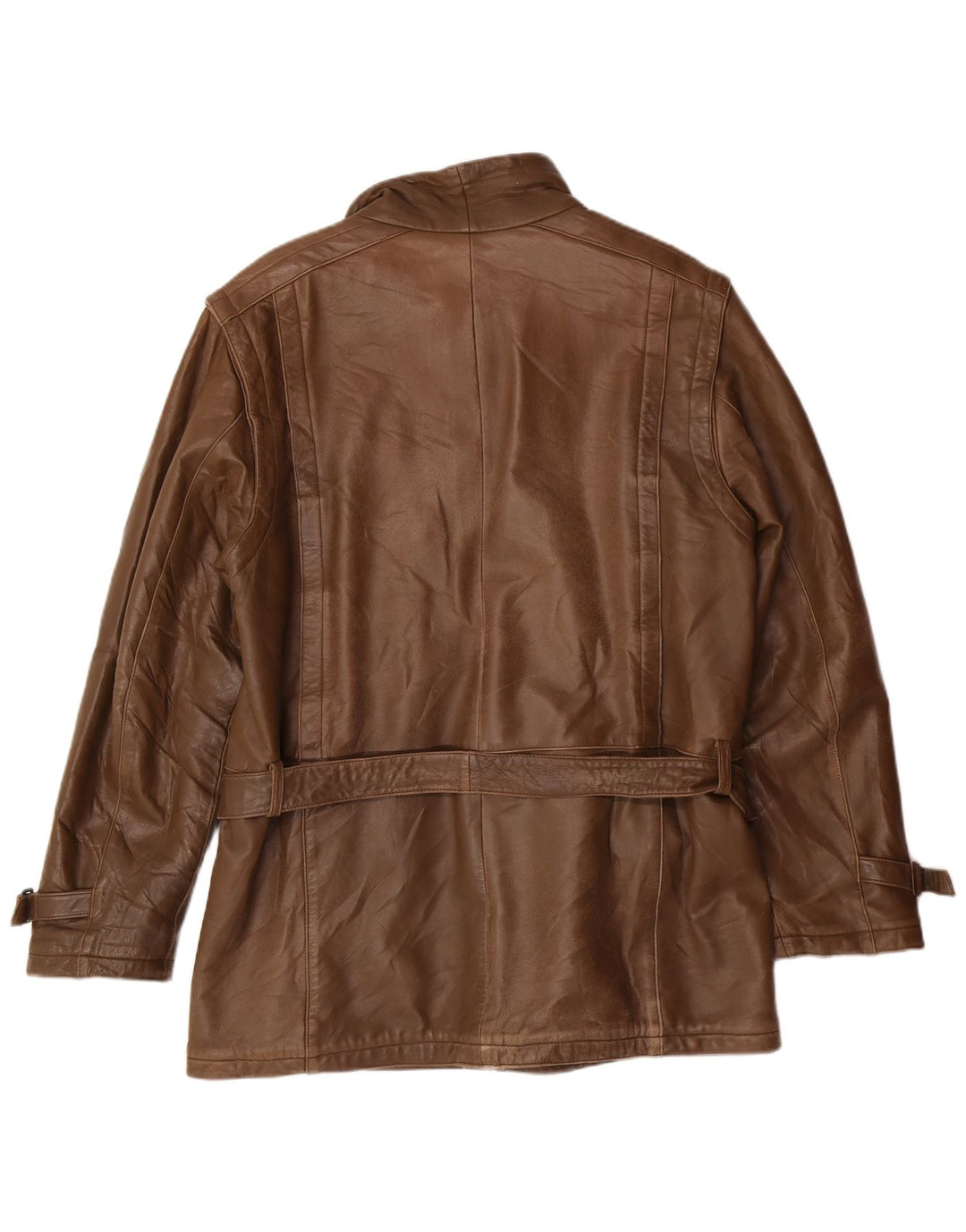 VINTAGE Mens Leather Jacket IT 50 Large Brown Leather