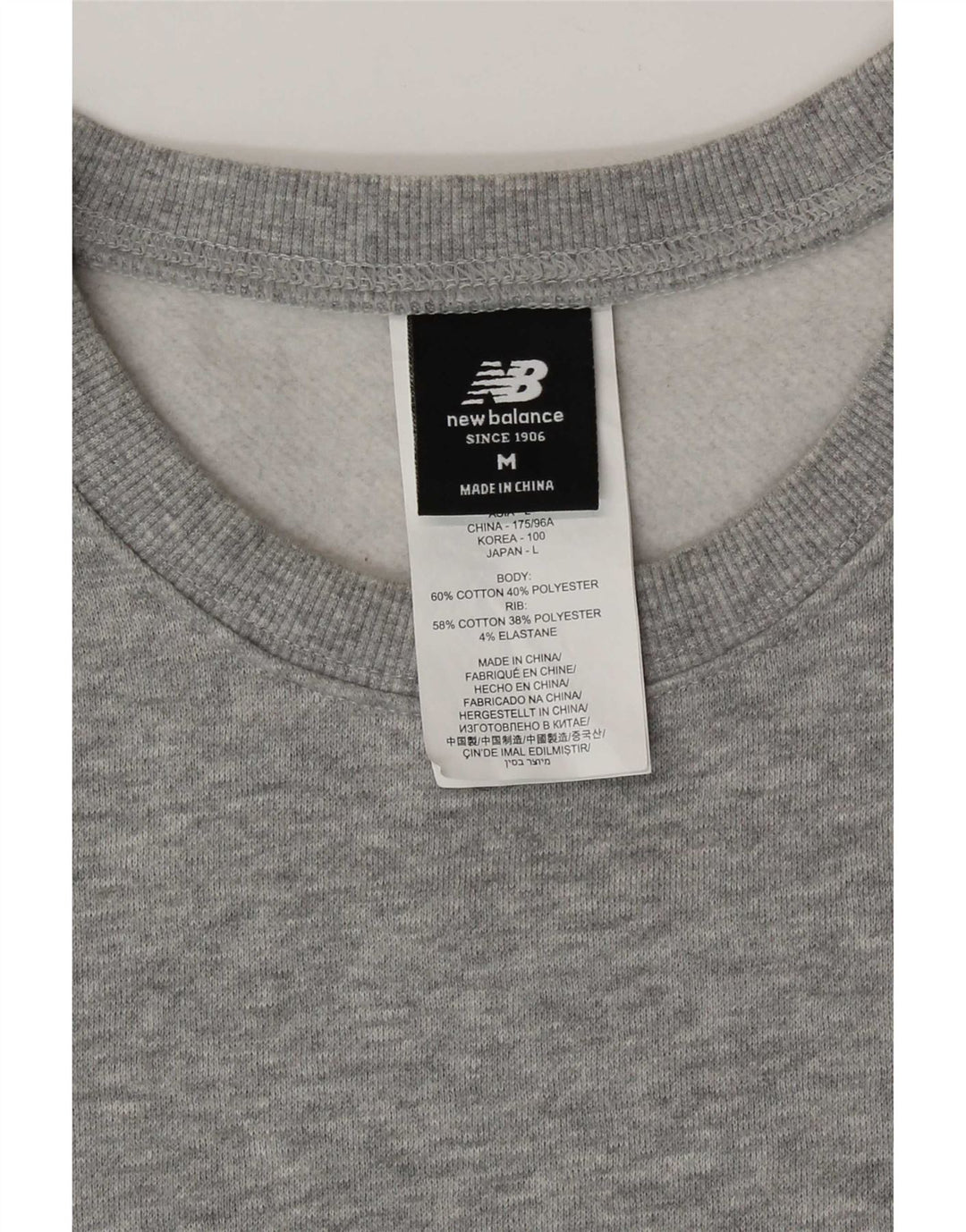 Męski sweter New Balance, średnioszary, bawełniany