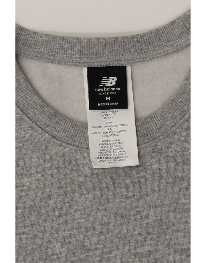 Męski sweter New Balance, średnioszary, bawełniany