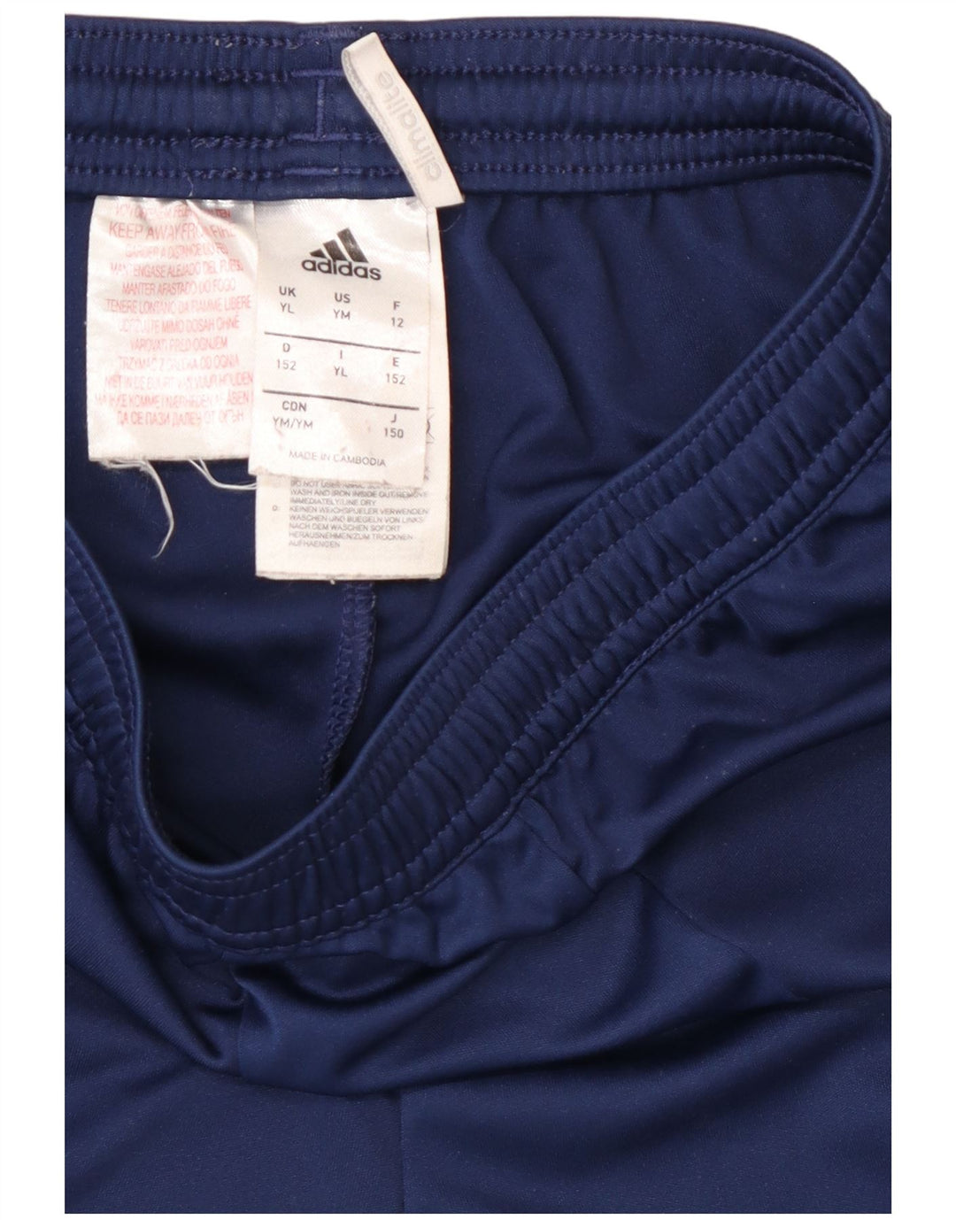 Spodenki sportowe ADIDAS Climalite chłopięce, duże, 11-12 lat, granatowe