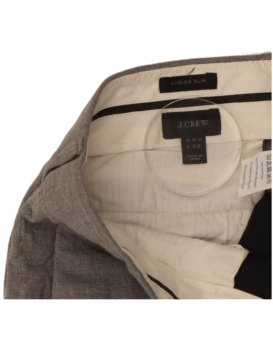 Spodnie męskie J. Crew Ludlow Slim Suit W33 L30 Szara wełna