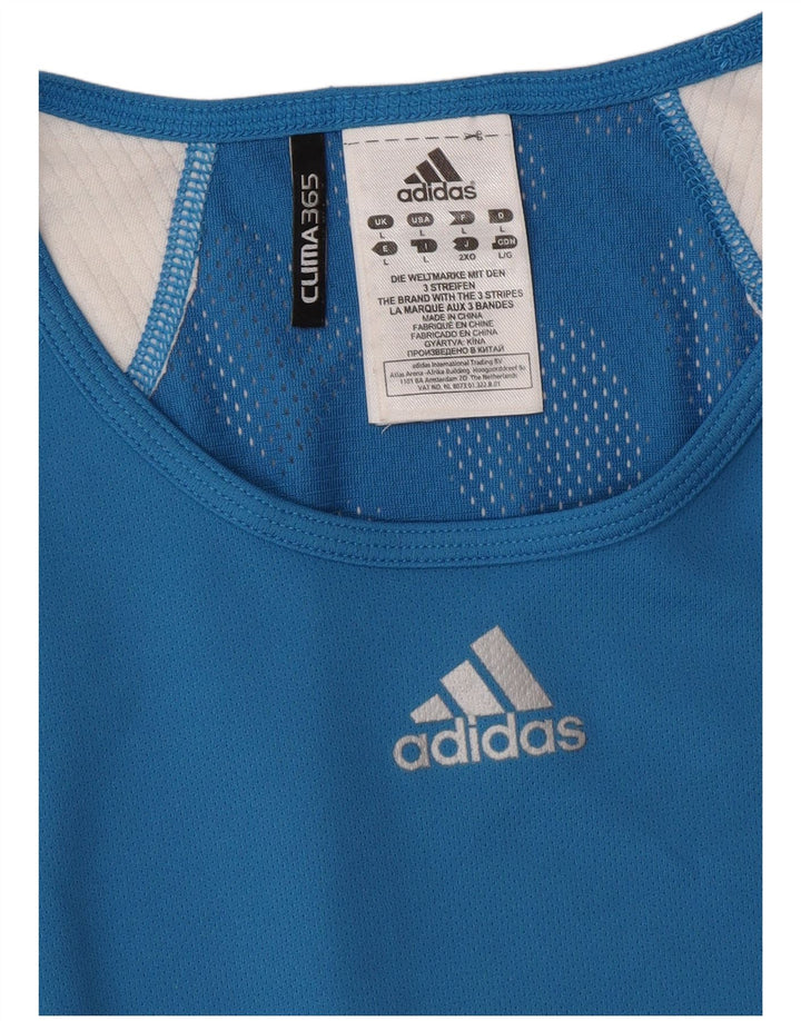 Męski T-shirt ADIDAS Clima 365, duży, niebieski, poliestrowy blok kolorów