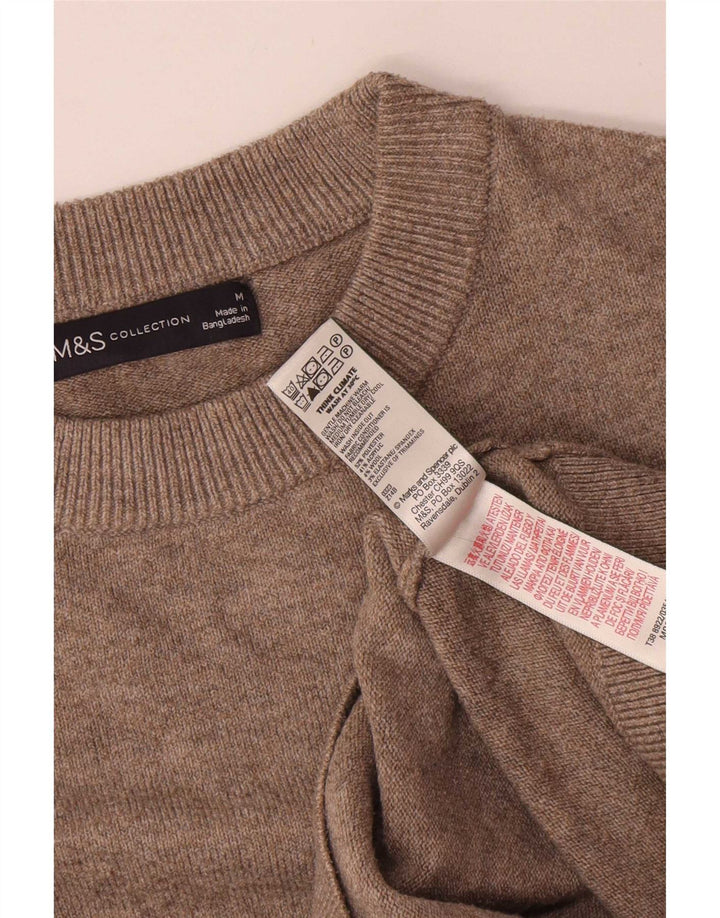 Marks & Spencer Damski sweter z okrągłym dekoltem, UK 14, średni szary poliester