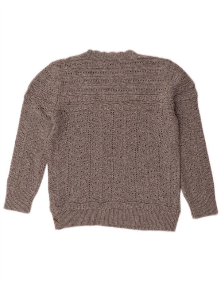 Damski sweter J. Crew z dekoltem w łódkę UK 6 XS, szara wełna