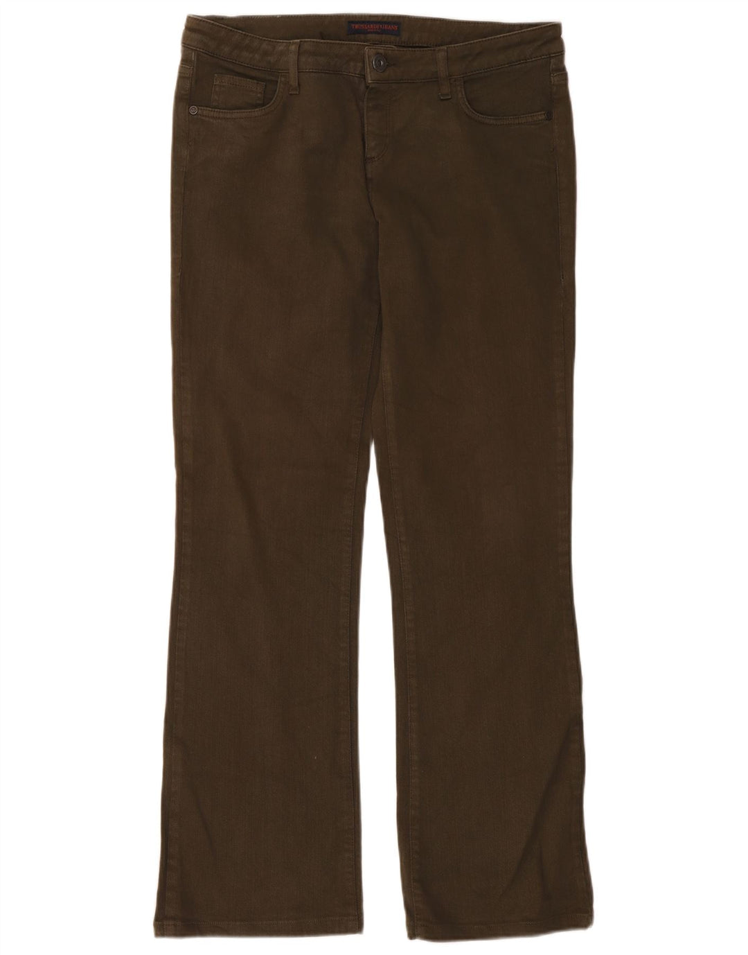 Damskie jeansy Bootcut Trussardi W31 L31, bawełna khaki