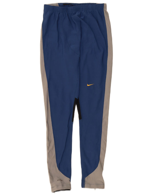 Damskie spodnie dresowe Nike UK 14, duże, niebieskie, poliestrowe bloki kolorów