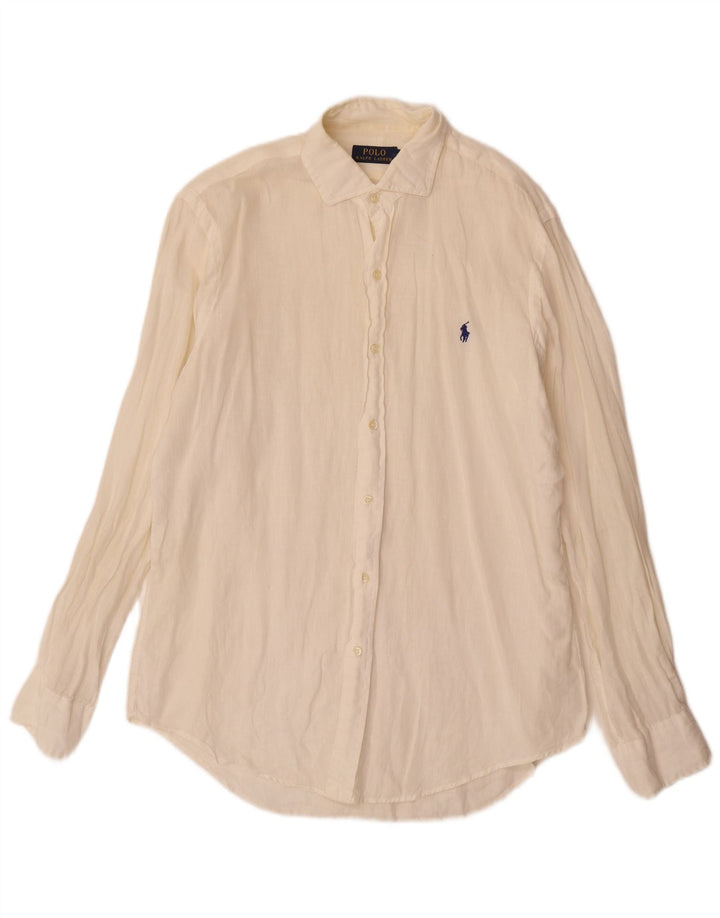 Koszula męska Polo Ralph Lauren, średnia, biała lniana