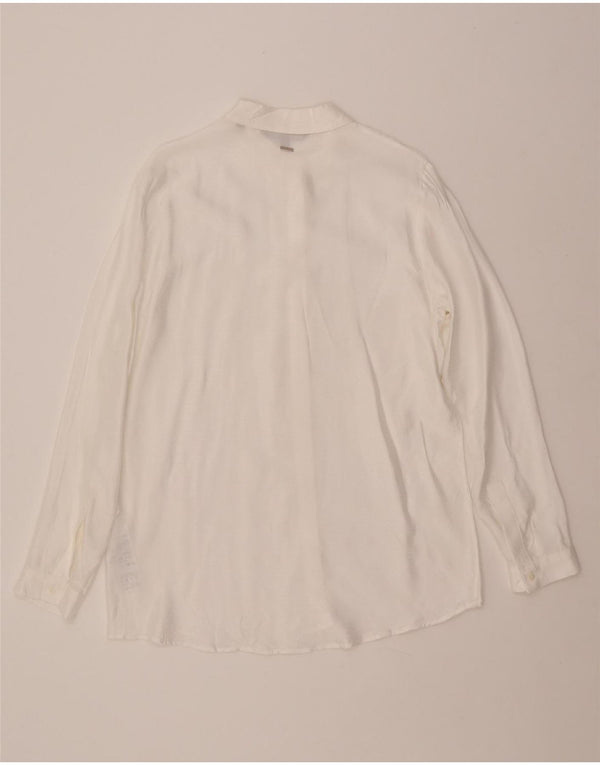 ARMANI EXCHANGE Koszula damska UK 16, duża, biała wiskoza w prążki