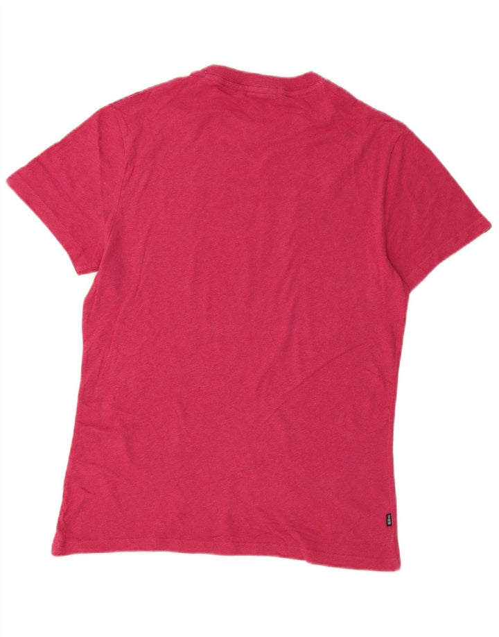 T-shirt męski Superdry Średnio różowy, bawełniany nakrapiany