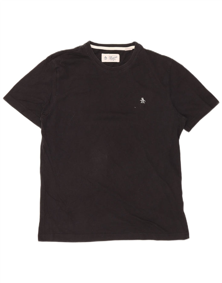 PINGWIN Męski T-shirt Top, duży, czarny, bawełniany