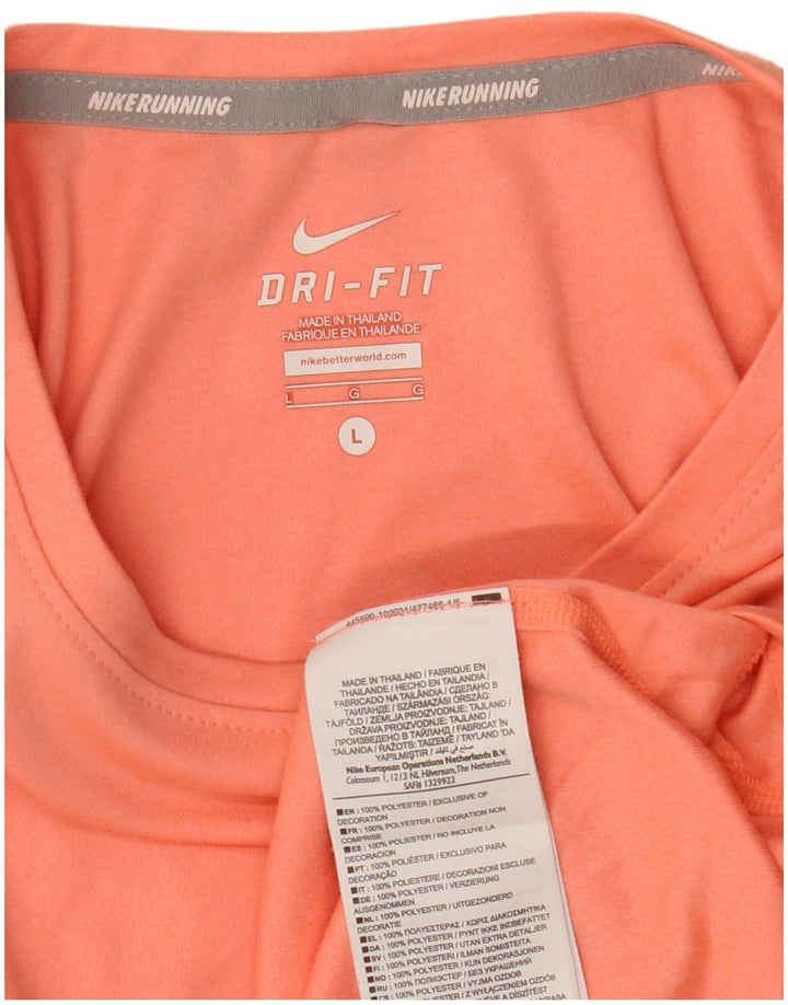 Damska koszulka NIKE Dri Fit z długim rękawem, UK 16, duży, różowy poliester