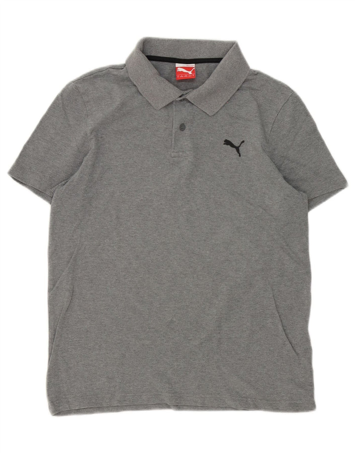 Męska koszulka polo Puma, średnia szara bawełna
