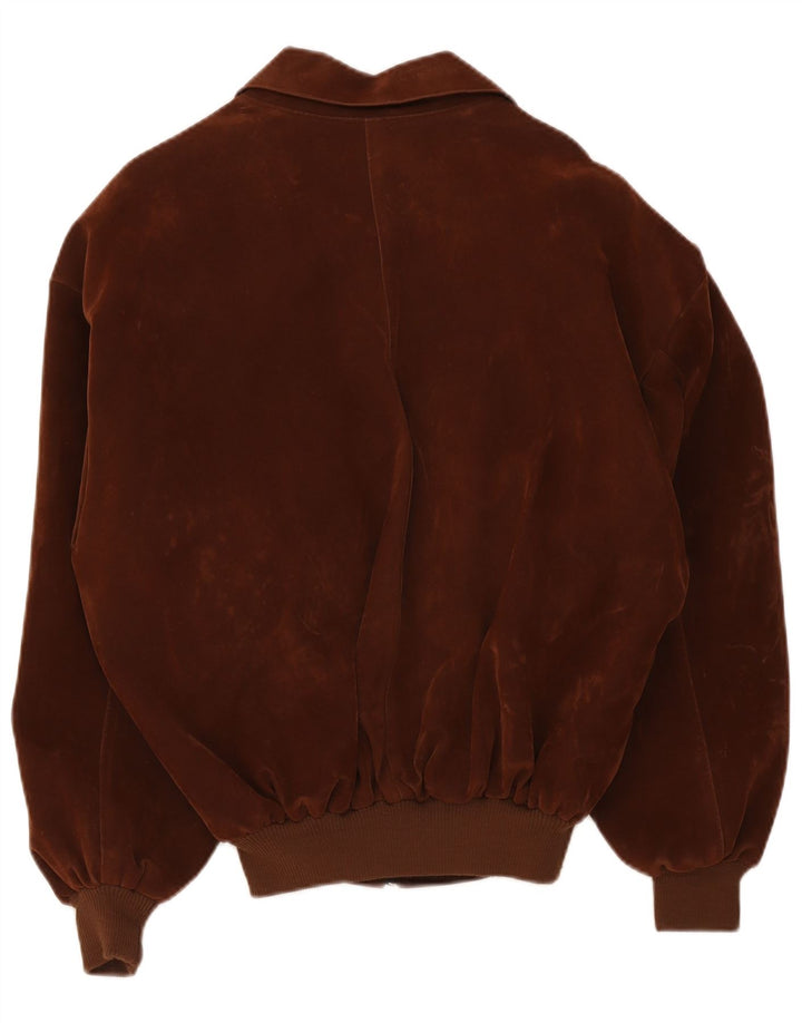 Vintage męska zamszowa kurtka bomber UK 40, duża brązowa