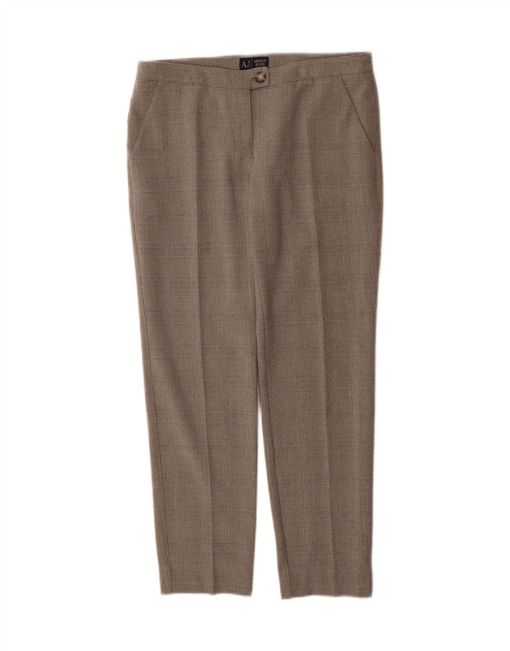 Damskie proste spodnie garniturowe Armani EU 40 Medium W30 L27 Szara kratka