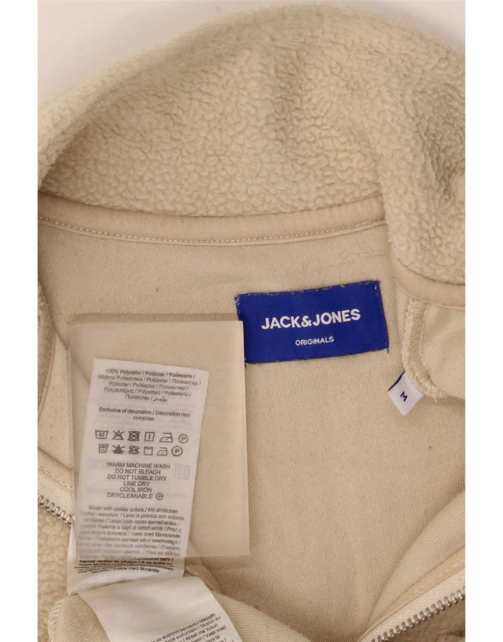 Męski sweter polarowy Jack & Jones z zamkiem błyskawicznym, średni beżowy poliester