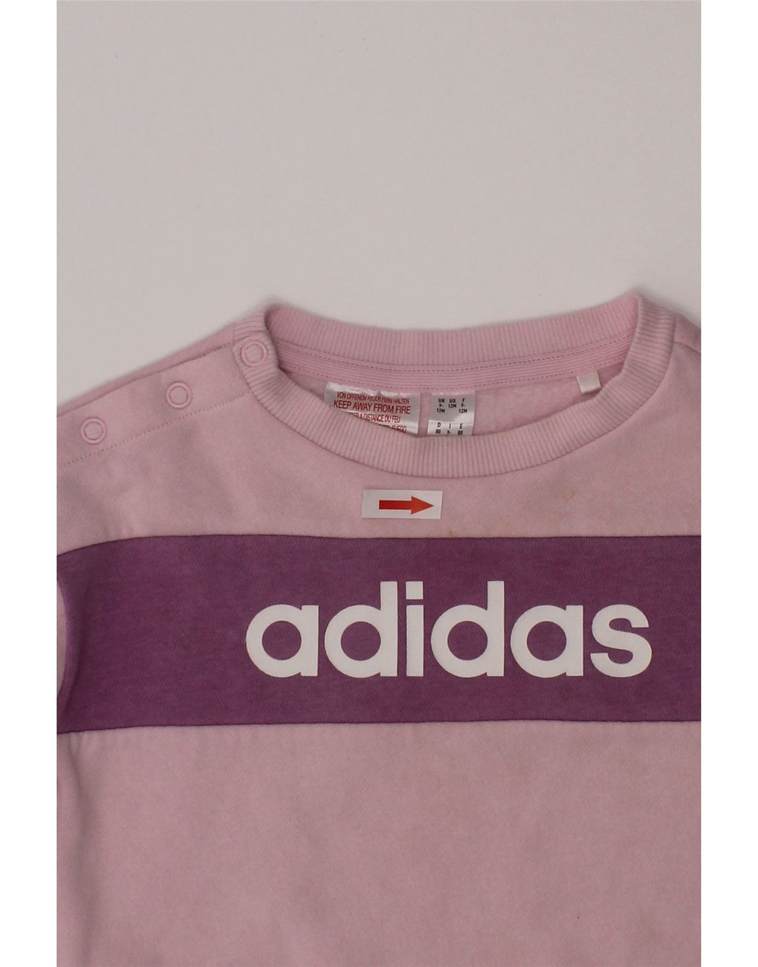 Bluza z grafiką ADIDAS dla dziewczynki 9-12 miesięcy, różowy, z blokami kolorów