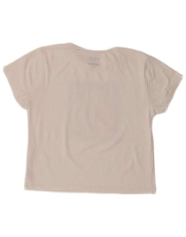 Vans Girls Crop Graphic T-Shirt Top 14-15 Years Large White Cotton