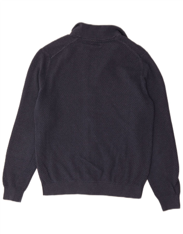 Męski sweter rozpinany Massimo Dutti z zamkiem błyskawicznym, mały, granatowy, bawełniany