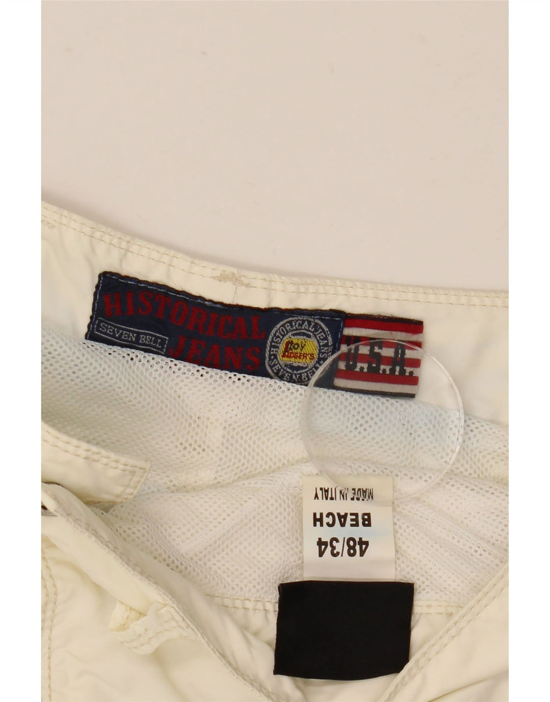 Damskie szorty Roy Rogers IT 48 XL W34 Off White Poliamid
