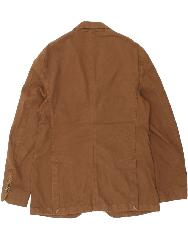 MASSIMO DUTTI Męska marynarka zapinana na 2 guziki EU 56 XL, brązowa, bawełniana