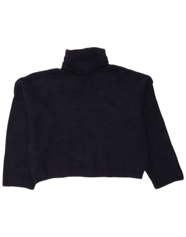 Damski sweter oversize Zara z golfem UK 10, mały, granatowy