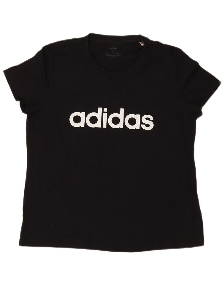 Damska koszulka z grafiką ADIDAS Top UK 20/22 XL, czarna bawełna