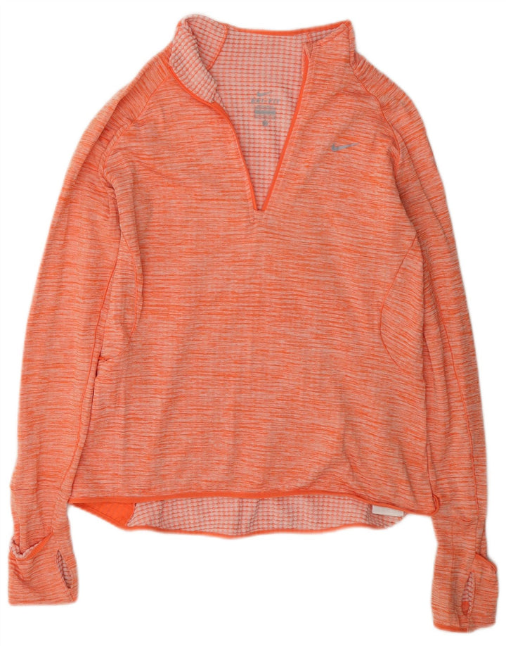 Damski dres Nike Dri Fit Pullover Top UK 14 Średni pomarańczowy nakrapiany