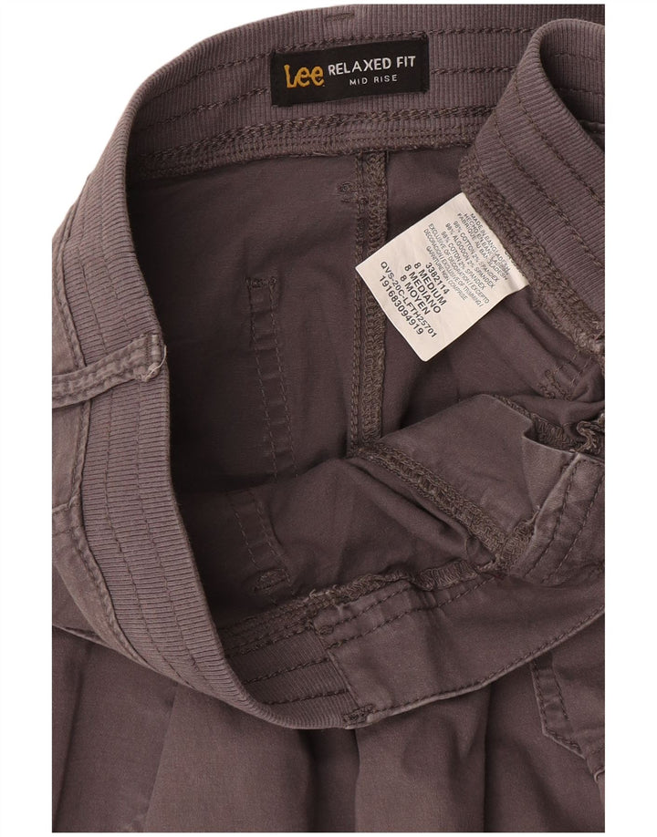 Damskie spodnie Lee Capri ze średnim stanem US 8 Medium W27 L19 Szara bawełna